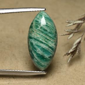 Натуральный Средний зеленый Амазонит 7,16 карата Маркиза, Непрозрачный