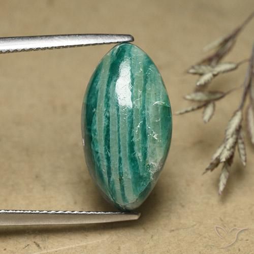 8.65ct Натуральный Прохладный зеленый амазонит, Маркиза, Непрозрачный