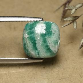 Натуральный Прохладный зеленый Амазонит 5,96 карата Подушка Крой, Непрозрачный