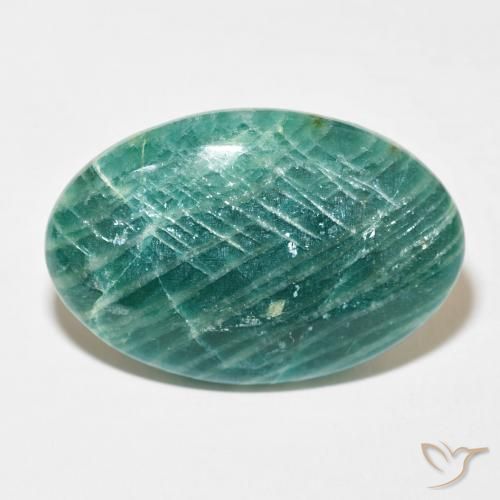 59.73ct Натуральный Сосновый зеленый амазонит, Овал, Непрозрачный