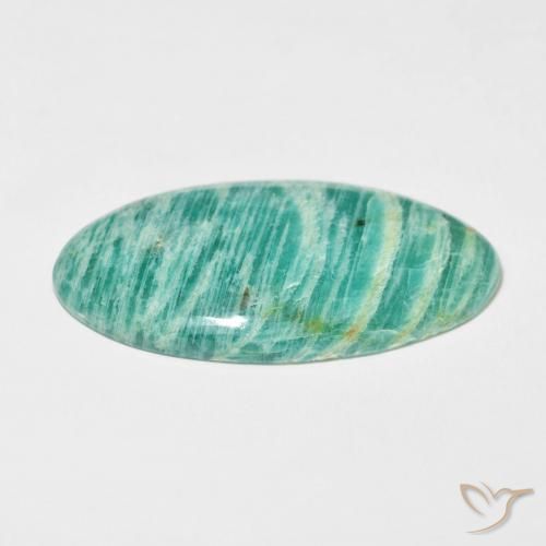 37.25 карата, натуральный Medium Dark-Green Амазонит, Овал, Непрозрачный