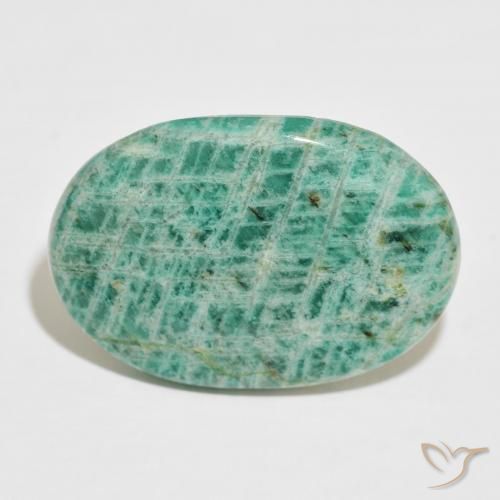 36.60ct Натуральный Прохладный зеленый амазонит, Овал, Непрозрачный