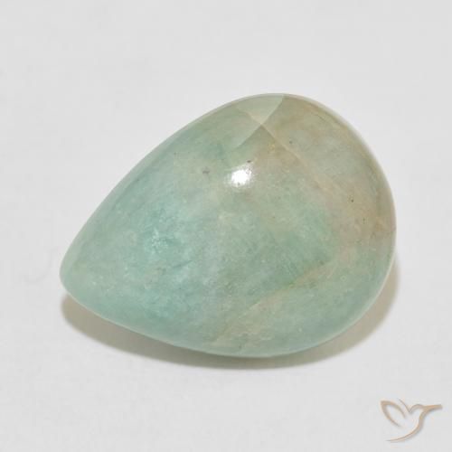 10.53ct Натуральный Светло-сине-зеленый амазонит, Форма груши, Непрозрачный