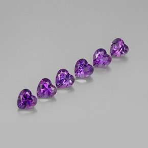 Натуральный лиловый аметист  карата форма сердца, VVS-VS