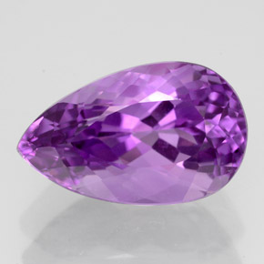 Натуральный лиловый аметист 4,77 карата форма груши, чистота VVS