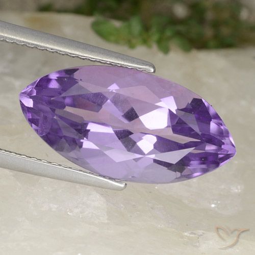 6.53ct Натуральный Средний фиолетовый Аметист, Маркиза, Чистота VS