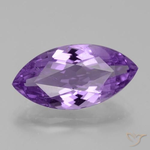 5.15ct Натуральный Средний фиолетовый Аметист, Маркиза, VS-SI