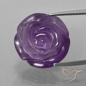 17.93ct Натуральный Средний фиолетовый Аметист, Огранка Цветок, Полупрозрачный