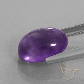 5.10 карата, натуральный Темно-фиолетовый Аметист, Овал, Полупрозрачный