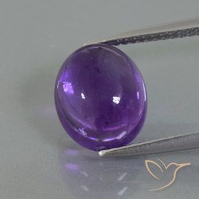 3.74ct Натуральный Средний фиолетовый Аметист, Овал, Полупрозрачный