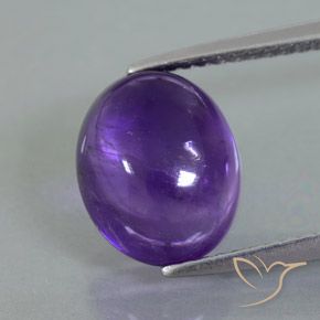3.56ct Натуральный Средний фиолетовый Аметист, Овал, Полупрозрачный