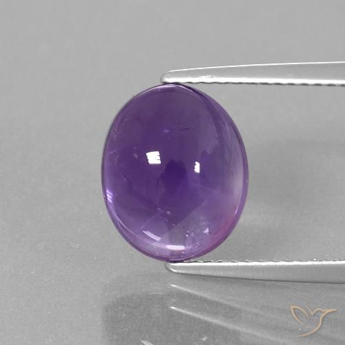 4.47ct Натуральный Средне-светло-фиолетовый Аметист, Овал, Прозрачный