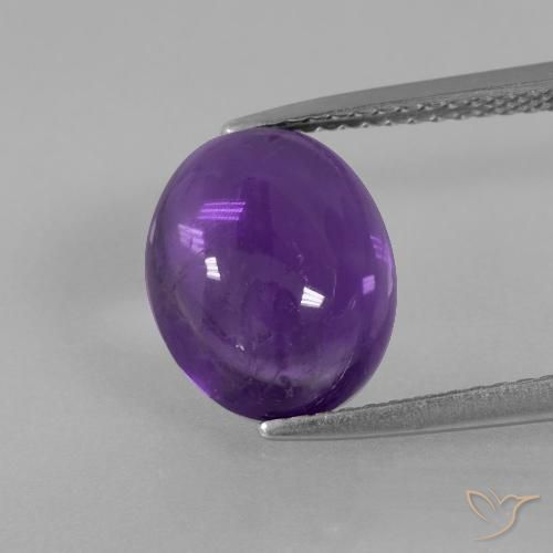 3.85ct Натуральный Средне-светло-фиолетовый Аметист, Овал, Прозрачный