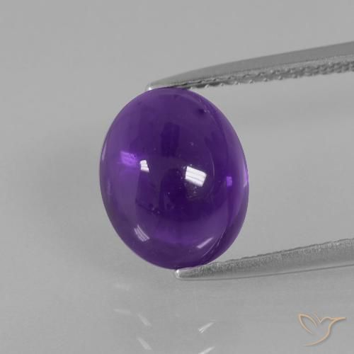 3.62ct Натуральный Средний фиолетовый Аметист, Овал, Прозрачный