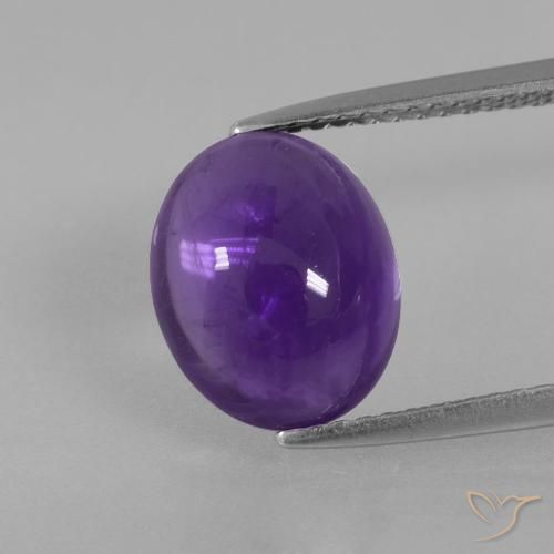 3.81ct Натуральный Средний фиолетовый Аметист, Овал, Прозрачный