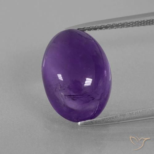6.95 карата, натуральный Средний фиолетовый Аметист, Овал, Прозрачный