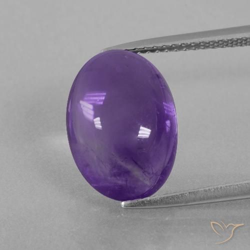 6.46ct Натуральный Средний фиолетовый Аметист, Овал, Прозрачный