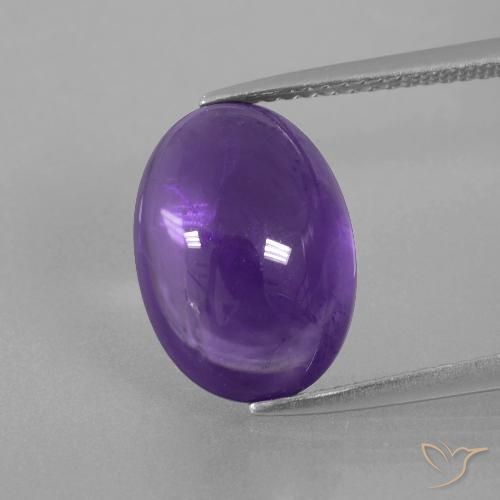 6.41ct Натуральный Средний фиолетовый Аметист, Овал, Прозрачный