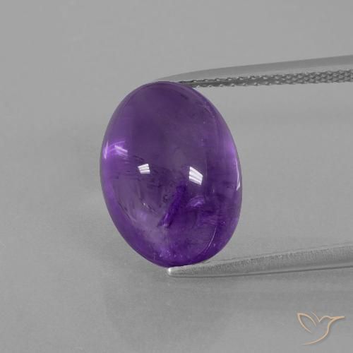 7.58ct Натуральный Средний фиолетовый Аметист, Овал, Прозрачный