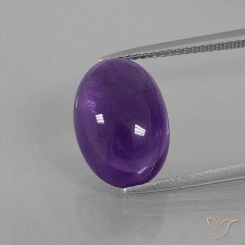 6.84ct Натуральный Средний фиолетовый Аметист, Овал, Прозрачный