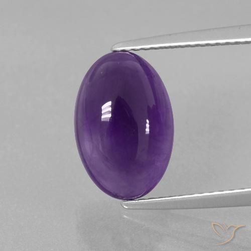 4.04ct Натуральный Средне-светло-фиолетовый Аметист, Овал, Прозрачный