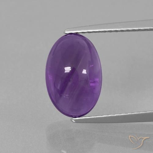 3.67ct Натуральный Средний фиолетовый Аметист, Овал, Прозрачный