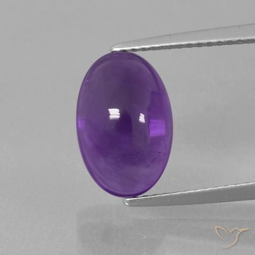 3.98ct Натуральный Средний фиолетовый Аметист, Овал, Прозрачный