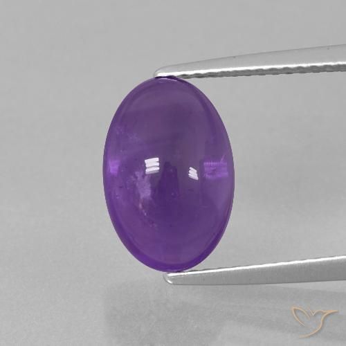 4.11ct Натуральный Средне-светло-фиолетовый Аметист, Овал, Прозрачный