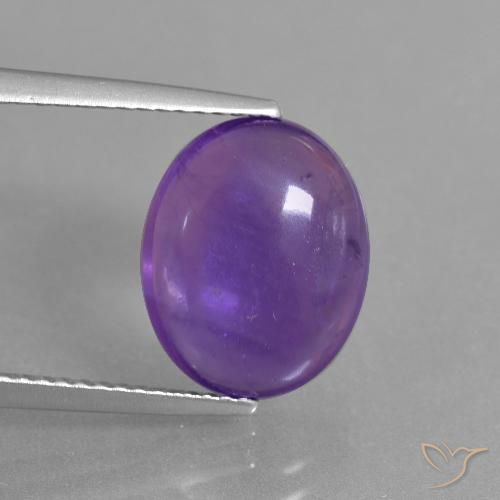 5.18ct Натуральный Средне-светло-фиолетовый Аметист, Овал, Прозрачный