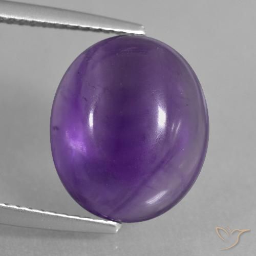 7.17ct Натуральный Средний фиолетовый Аметист, Овал, Прозрачный