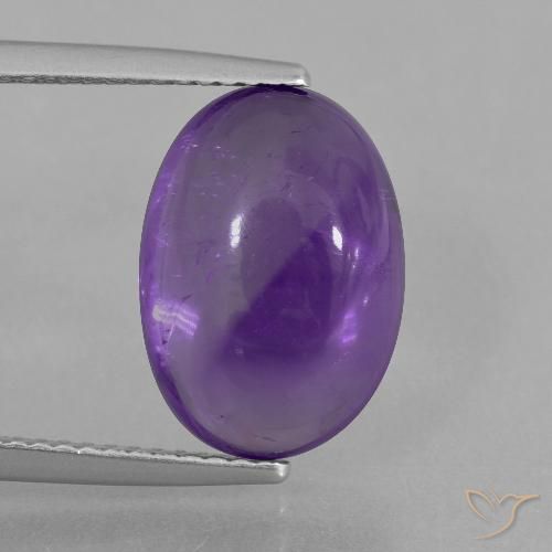 6.14ct Натуральный Средний фиолетовый Аметист, Овал, Прозрачный