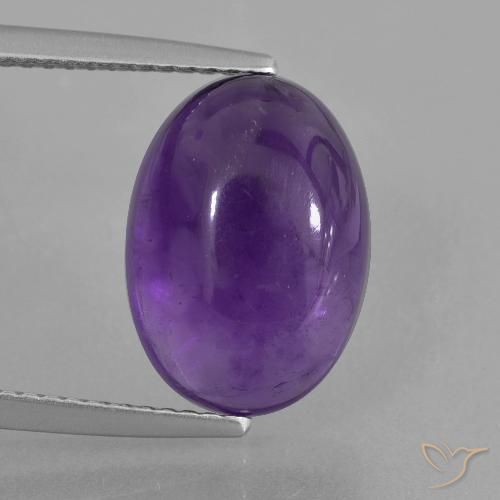 6.30ct Натуральный Средне-светло-фиолетовый Аметист, Овал, Прозрачный