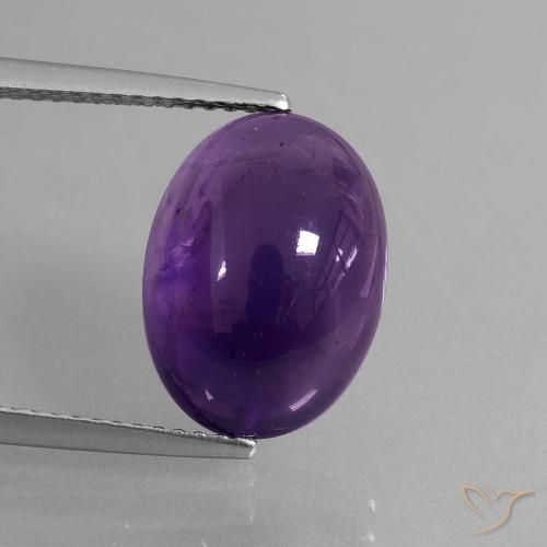 6.32ct Натуральный Темно-фиолетовый Аметист, Овал, Прозрачный