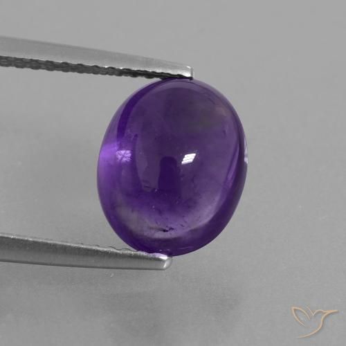 3.29ct Натуральный Средний фиолетовый Аметист, Овал, Прозрачный