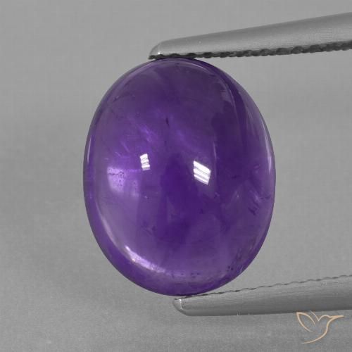 5.41ct Натуральный Средний фиолетовый Аметист, Овал, Прозрачный