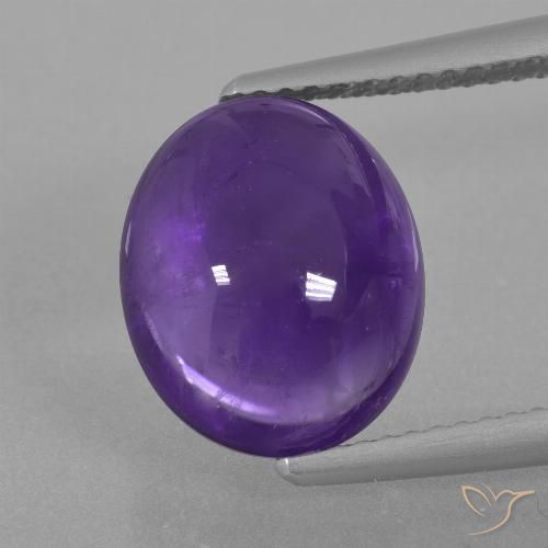 5.53ct Натуральный Средний фиолетовый Аметист, Овал, Прозрачный