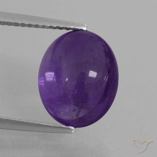 5.19ct Натуральный Средний фиолетовый Аметист, Овал, Прозрачный