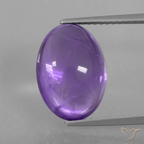 6.05ct Натуральный Средний фиолетовый Аметист, Овал, Прозрачный
