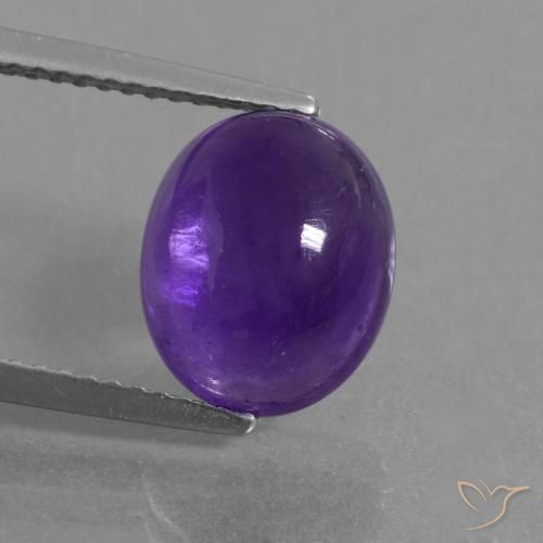 3.52ct Натуральный Средний фиолетовый Аметист, Овал, Полупрозрачный