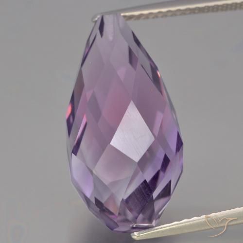 12.34ct Натуральный Средний фиолетовый Аметист, Бриолет, VVS-VS