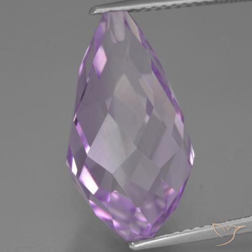 11.48ct Натуральный Светло-розовато-фиолетовый Аметист, Бриолет, Чистота VS