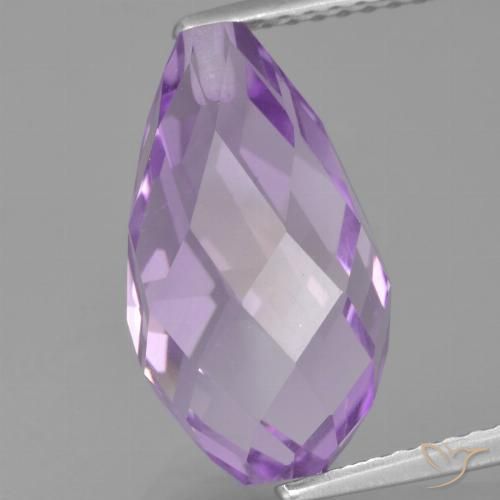 6.31ct Натуральный Розовато-фиолетовый Аметист, Бриолет, Чистота VS