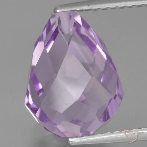 6.36ct Натуральный Розовато-Ирис Фиолетовый Аметист, Бриолет, Чистота VS