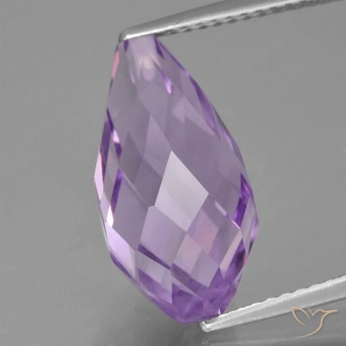 6.76ct Натуральный Пурпурно-фиолетовый Аметист, Бриолет, Чистота VS