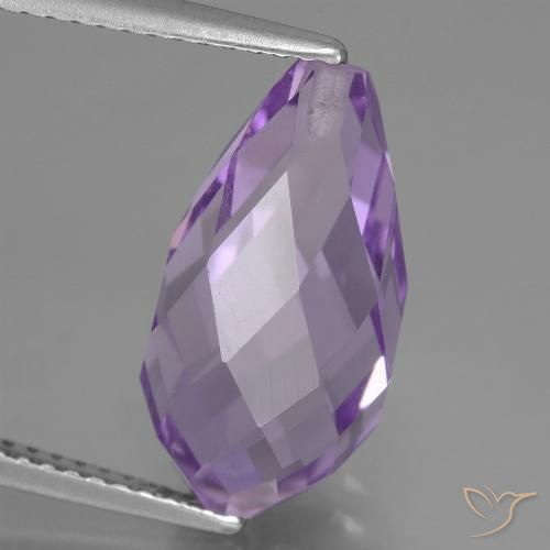 6.89ct Натуральный Средний фиолетовый Аметист, Бриолет, Чистота VS