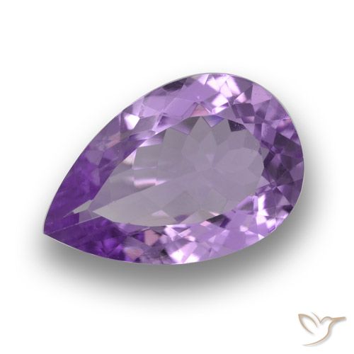 4.85ct Натуральный Средний фиолетовый Аметист, Форма груши, Чистота VVS