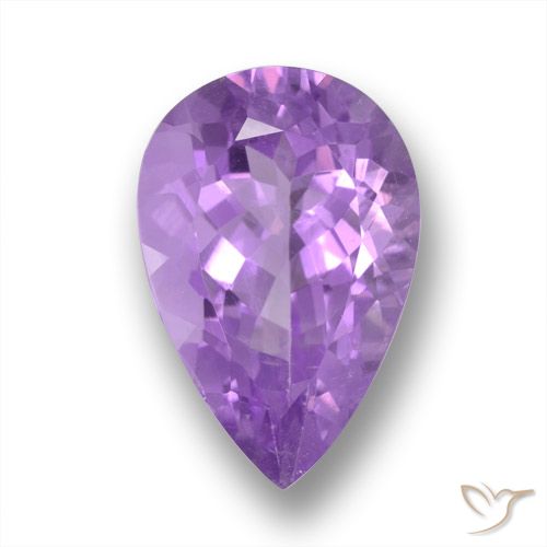 5.37ct Натуральный Пурпурно-фиолетовый Аметист, Форма груши, Чистота VS