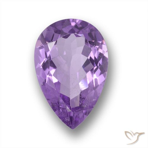 4.90ct Натуральный Пурпурно-фиолетовый Аметист, Форма груши, Чистота VS