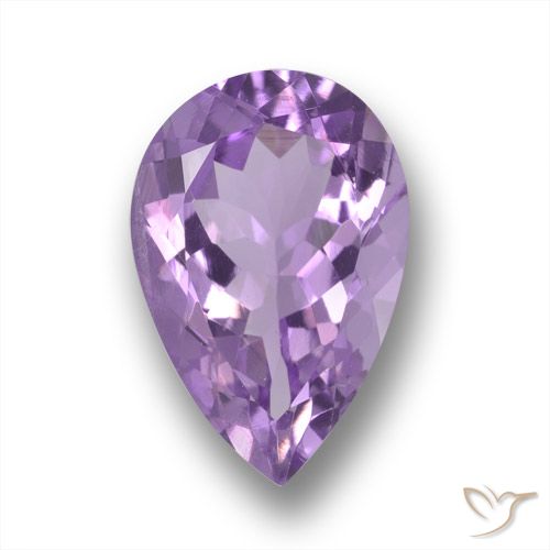 5.41ct Натуральный Средний фиолетовый Аметист, Форма груши, Чистота VS