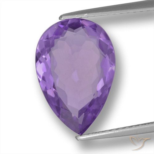 4.81ct Натуральный Средний фиолетовый Аметист, Форма груши, VVS-VS